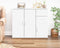 vidaXL - Dressoir - 91x29,5x75 - cm - bewerkt - hout - wit