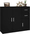 vidaXL - Dressoir - 91x29,5x75 - cm - bewerkt - hout - zwart