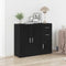 vidaXL - Dressoir - 91x29,5x75 - cm - spaanplaat - zwart - eikenkleurig