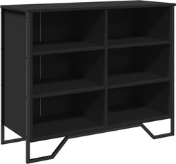 vidaXL - Dressoir - 91x35,5x74,5 - cm - bewerkt - hout - zwart