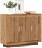 vidaXL - Dressoir - 92x35x75 - cm - bewerkt - hout - artisanaal - eikenkleur