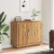 vidaXL - Dressoir - 92x35x75 - cm - bewerkt - hout - artisanaal - eikenkleur