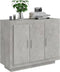 vidaXL - Dressoir - 92x35x75 - cm - bewerkt - hout - betongrijs