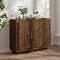 vidaXL - Dressoir - 92x35x75 - cm - bewerkt - hout - bruin - eikenkleur