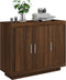vidaXL - Dressoir - 92x35x75 - cm - bewerkt - hout - bruin - eikenkleur