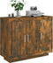 vidaXL - Dressoir - 92x35x75 - cm - bewerkt - hout - gerookt - eikenkleurig