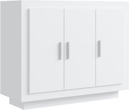 vidaXL - Dressoir - 92x35x75 - cm - bewerkt - hout - wit