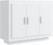 vidaXL - Dressoir - 92x35x75 - cm - bewerkt - hout - wit