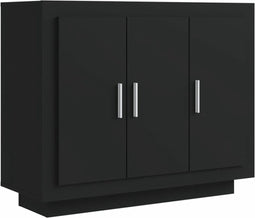 vidaXL - Dressoir - 92x35x75 - cm - bewerkt - hout - zwart