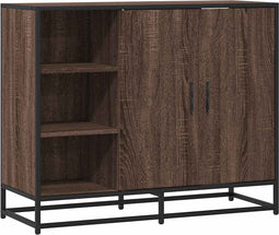 vidaXL - Dressoir - 92x35x76 - cm - bewerkt - hout - bruin - eikenkleurig