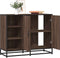vidaXL - Dressoir - 92x35x76 - cm - bewerkt - hout - bruin - eikenkleurig