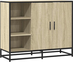 vidaXL - Dressoir - 92x35x76 - cm - bewerkt - hout - sonoma - eikenkleurig