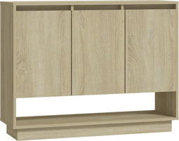 vidaXL - Dressoir - 97x31x75 - cm - bewerkt - hout - sonoma - eikenkleurig