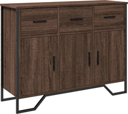 vidaXL - Dressoir - 97x32,5x74,5 - cm - bewerkt - hout - bruin - eikenkleur