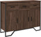 vidaXL - Dressoir - 97x32,5x74,5 - cm - bewerkt - hout - bruin - eikenkleur