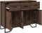 vidaXL - Dressoir - 97x32,5x74,5 - cm - bewerkt - hout - bruin - eikenkleur