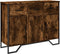 vidaXL - Dressoir - 97x32,5x74,5 - cm - bewerkt - hout - gerookt - eikenkleurig
