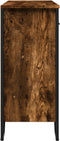 vidaXL - Dressoir - 97x32,5x74,5 - cm - bewerkt - hout - gerookt - eikenkleurig