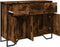 vidaXL - Dressoir - 97x32,5x74,5 - cm - bewerkt - hout - gerookt - eikenkleurig