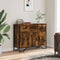 vidaXL - Dressoir - 97x32,5x74,5 - cm - bewerkt - hout - gerookt - eikenkleurig