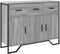 vidaXL - Dressoir - 97x32,5x74,5 - cm - bewerkt - hout - grijs - sonoma - eikenkleur