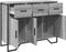 vidaXL - Dressoir - 97x32,5x74,5 - cm - bewerkt - hout - grijs - sonoma - eikenkleur