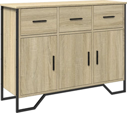 vidaXL - Dressoir - 97x32,5x74,5 - cm - bewerkt - hout - sonoma - eikenkleurig