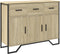 vidaXL - Dressoir - 97x32,5x74,5 - cm - bewerkt - hout - sonoma - eikenkleurig