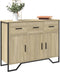 vidaXL - Dressoir - 97x32,5x74,5 - cm - bewerkt - hout - sonoma - eikenkleurig