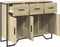 vidaXL - Dressoir - 97x32,5x74,5 - cm - bewerkt - hout - sonoma - eikenkleurig