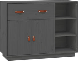 vidaXL - Dressoir - 98,5x40x75 - cm - massief - grenenhout - grijs