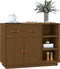 vidaXL - Dressoir - 98,5x40x75 - cm - massief - grenenhout - honingbruin