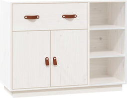 vidaXL - Dressoir - 98,5x40x75 - cm - massief - grenenhout - wit
