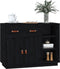 vidaXL - Dressoir - 98,5x40x75 - cm - massief - grenenhout - zwart