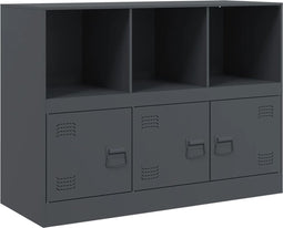 vidaXL - Dressoir - 99x39x73 - cm - staal - antracietkleurig