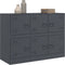vidaXL - Dressoir - 99x39x73 - cm - staal - antracietkleurig