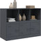 vidaXL - Dressoir - 99x39x73 - cm - staal - antracietkleurig