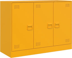vidaXL - Dressoir - 99x39x73 - cm - staal - mosterdgeel