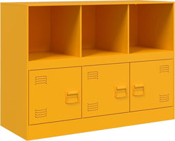 vidaXL - Dressoir - 99x39x73 - cm - staal - mosterdgeel