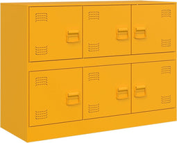vidaXL - Dressoir - 99x39x73 - cm - staal - mosterdgeel