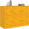 vidaXL - Dressoir - 99x39x73 - cm - staal - mosterdgeel