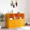 vidaXL - Dressoir - 99x39x73 - cm - staal - mosterdgeel