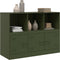 vidaXL - Dressoir - 99x39x73 - cm - staal - olijfgroen