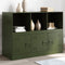 vidaXL - Dressoir - 99x39x73 - cm - staal - olijfgroen