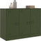 vidaXL - Dressoir - 99x39x73 - cm - staal - olijfgroen