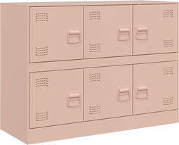 vidaXL - Dressoir - 99x39x73 - cm - staal - roze