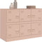 vidaXL - Dressoir - 99x39x73 - cm - staal - roze