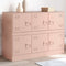 vidaXL - Dressoir - 99x39x73 - cm - staal - roze