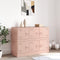 vidaXL - Dressoir - 99x39x73 - cm - staal - roze
