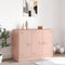 vidaXL - Dressoir - 99x39x73 - cm - staal - roze